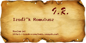 Izsák Romulusz névjegykártya